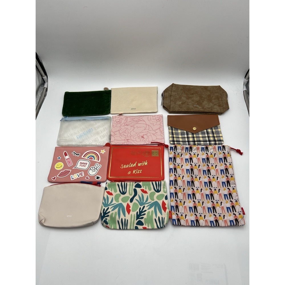 Lot‎ of 11 Makeup Cosmetic Bags Ipsy Too Faced Travel Pouches Mixed Print